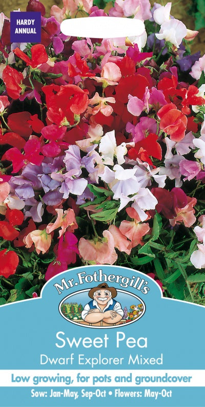Mr Fothergills Sweet Pea Dwarf Explorer Mixed Seeds