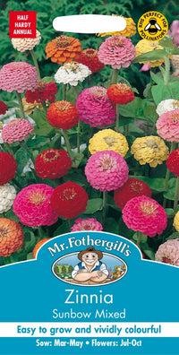 Mr Fothergills ZINNIA Sunbow Mixed Seeds