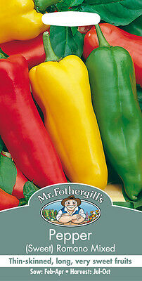 Mr Fothergills Pepper (Sweet) Romano Mixed Seeds