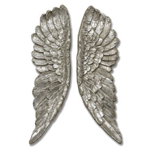 Antique Silver Angel Wings Wall Art