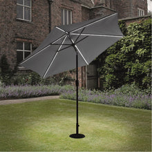 2.7m Parasol with Solar Powered LED Strips - Grey