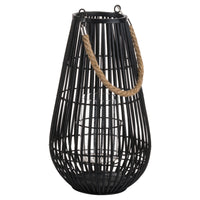 Domed Rattan Lantern With Rope Detail