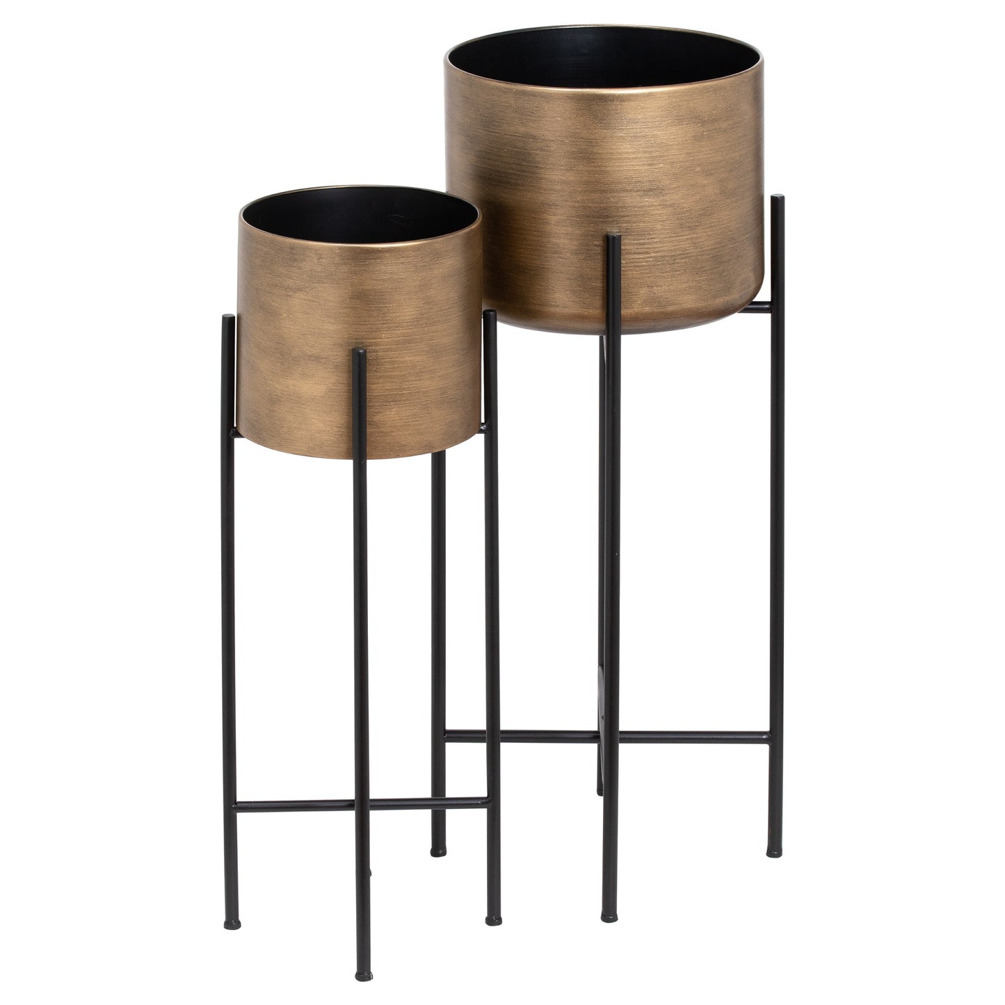 Set of Two Planters on Stands Bronze