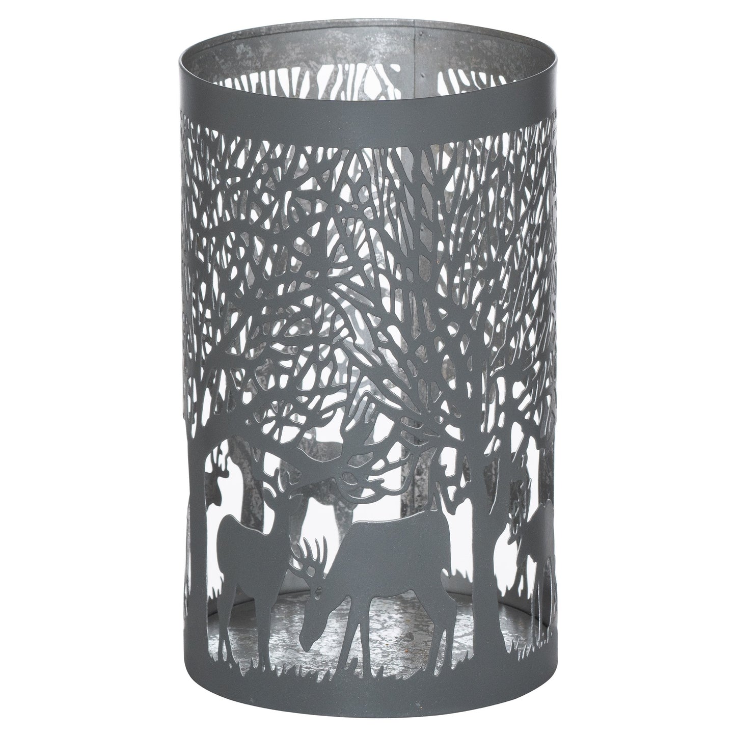Medium Silver And Grey Glowray Stag In Forest Lantern