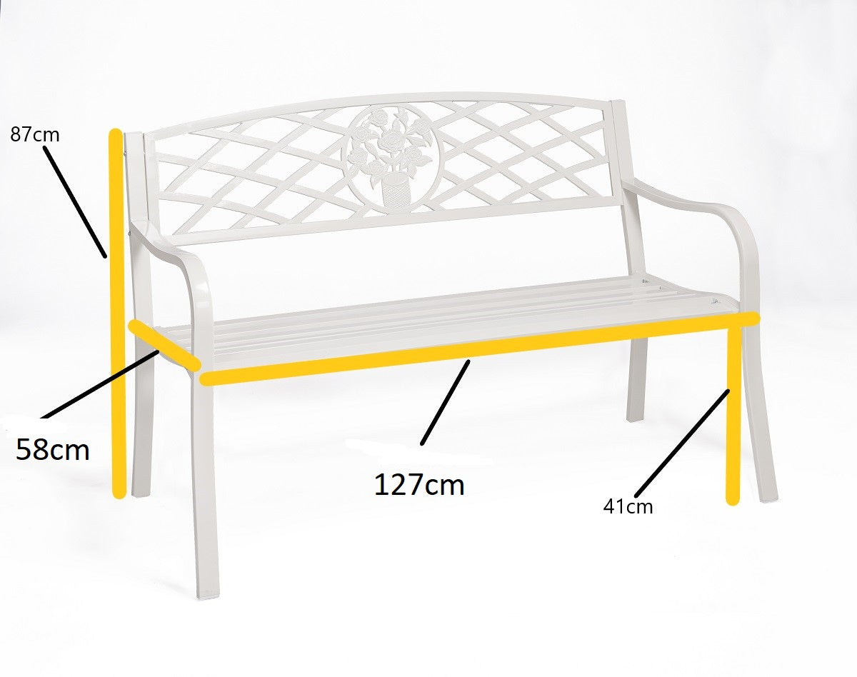 Coalbrook Garden Bench - White