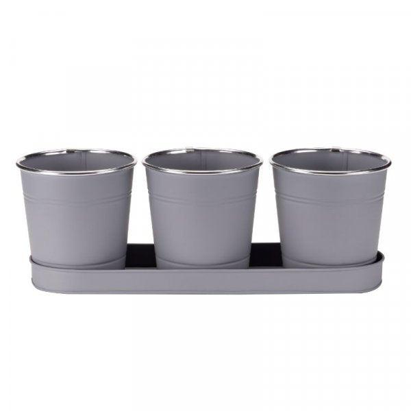 Windowsill Herb Pots In Slate