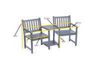 PU Painted Danesford Duo Bench - Slate Grey
