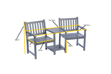 PU Painted Danesford Duo Bench - Slate Grey
