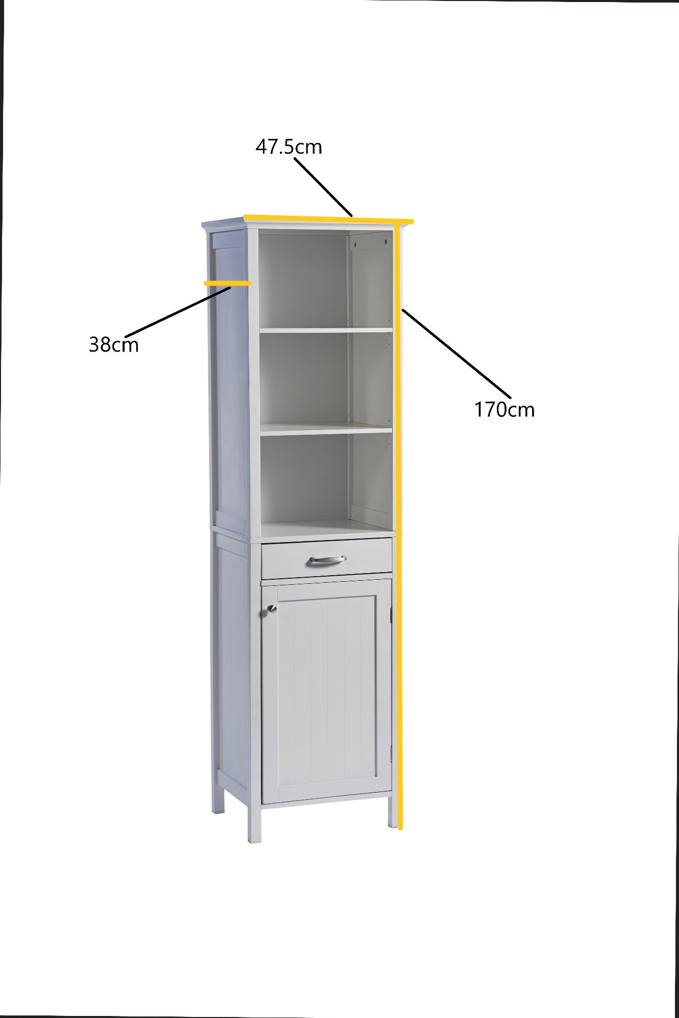 Tall Storage Cabinet - White