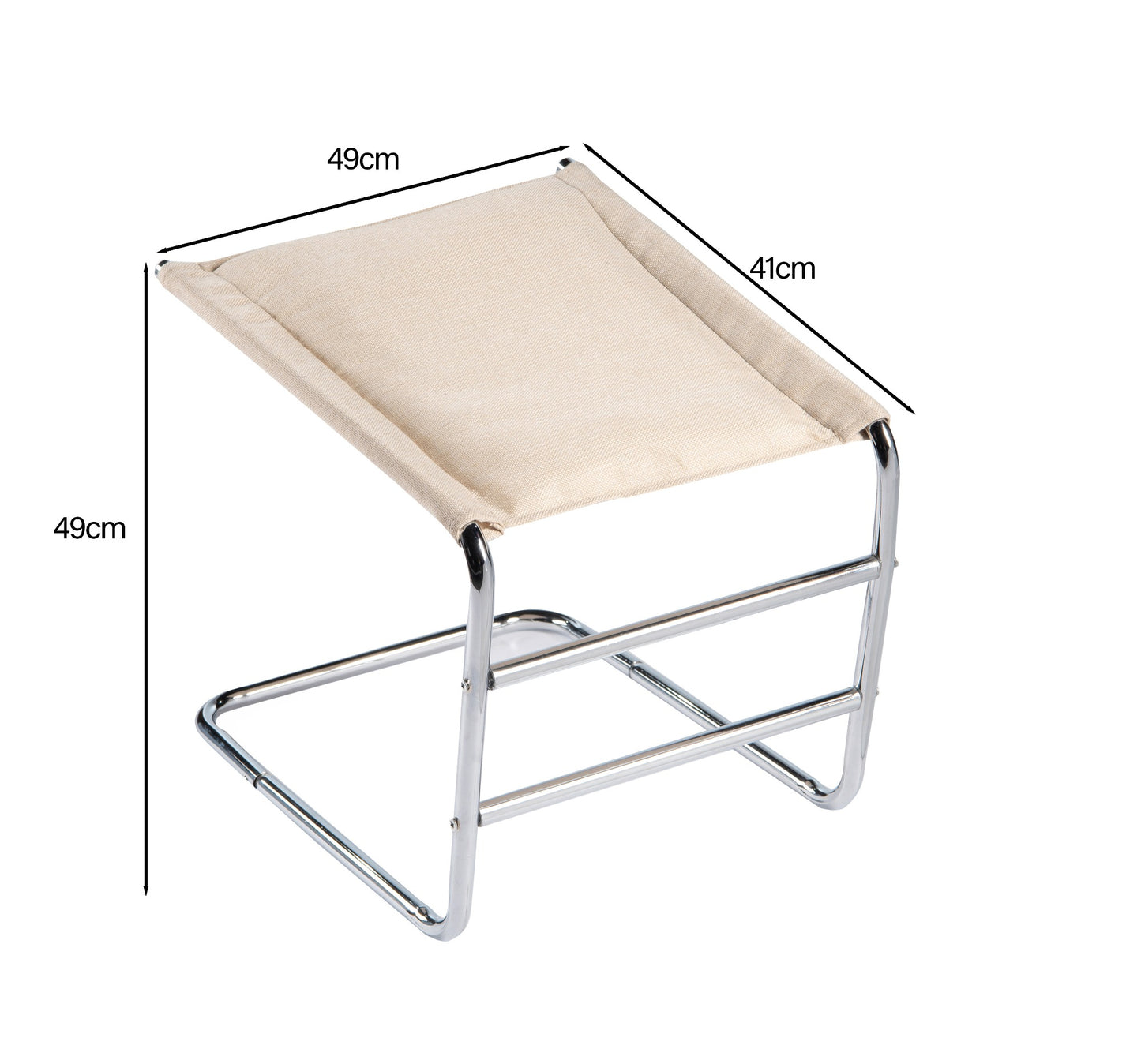 Leg Rest Beige Cover and Chrome Frame