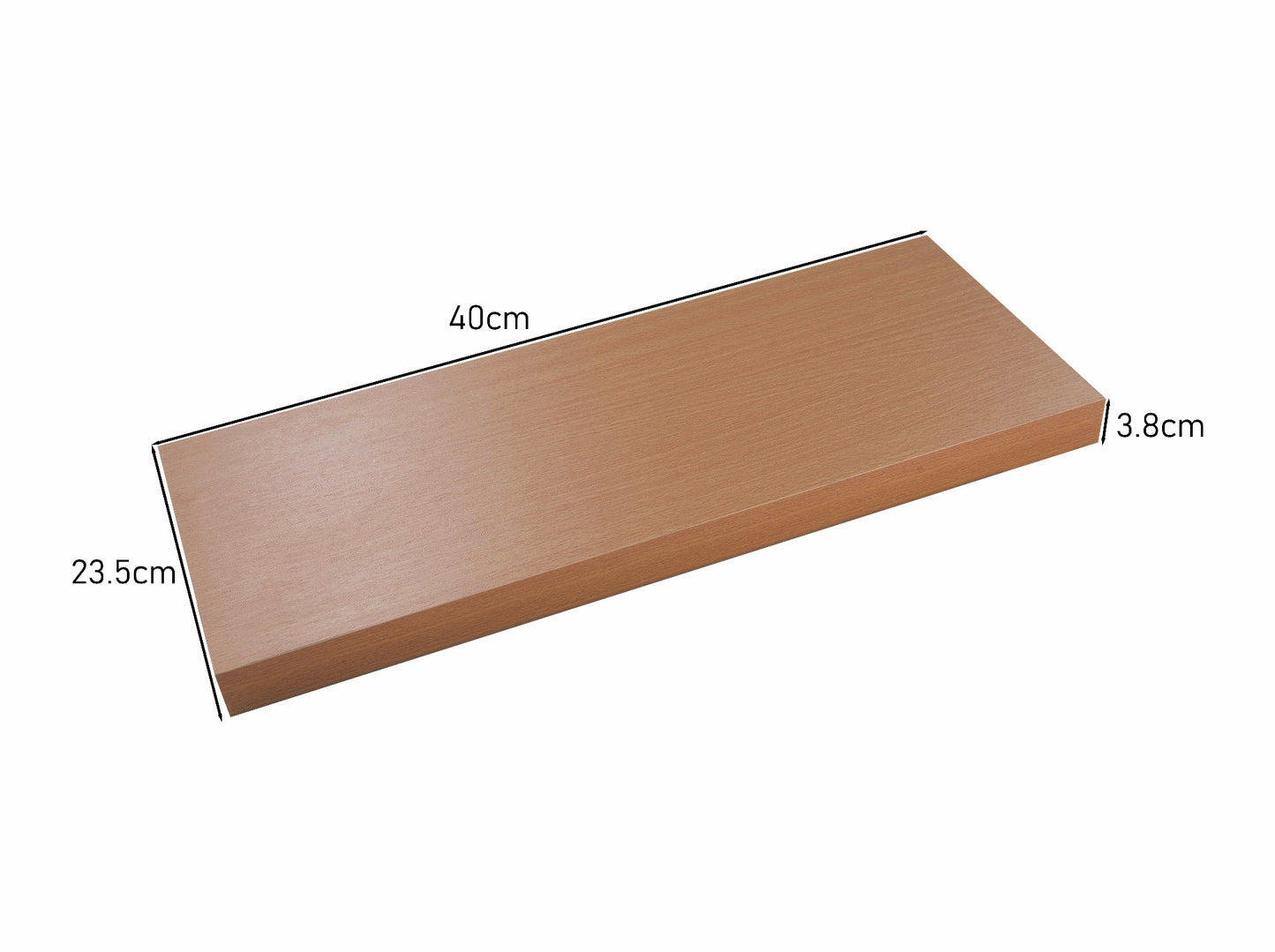 Pack of 2 40cm Floating Shelves - Light Oak
