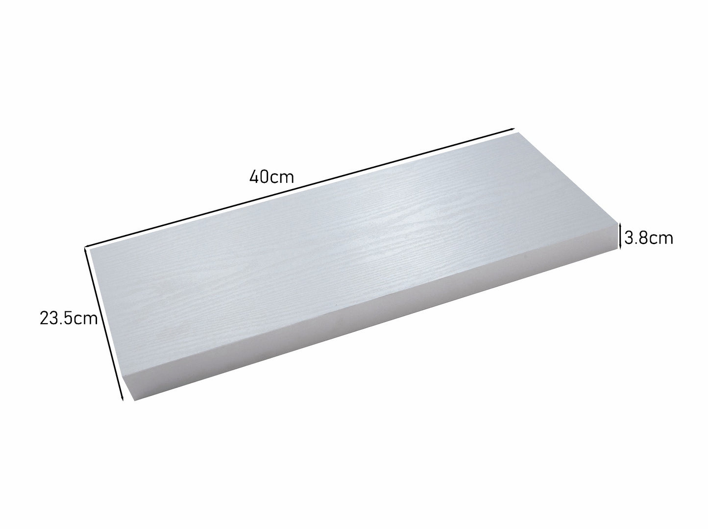 Pack of 2  40cm  Floating Shelves - White