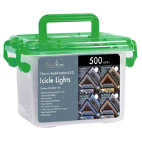 500 Blue & White Mixed LED Multi-Function Christmas Icicle Lights