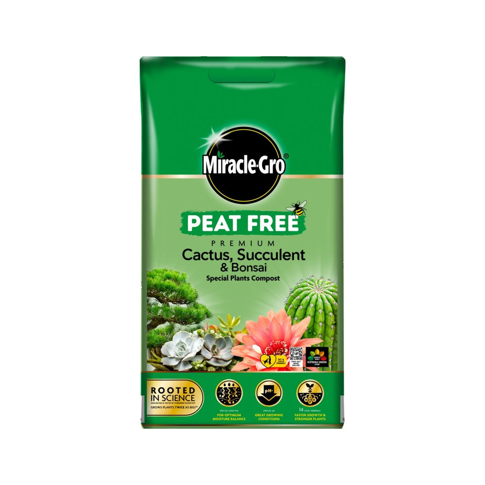 Miracle-Gro Peat Free Cactus, Succulent & Bonsai Compost 10L