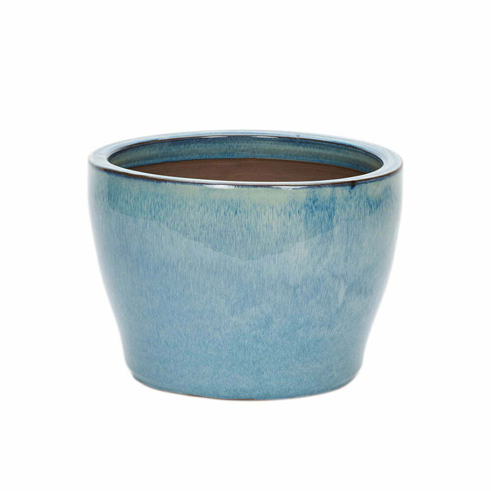 Cascade Ceramic Glazed Planter Pot Blue 25cm