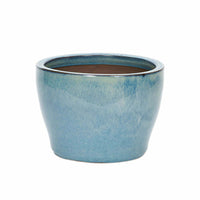 Cascade Ceramic Glazed Planter Pot Blue 25cm