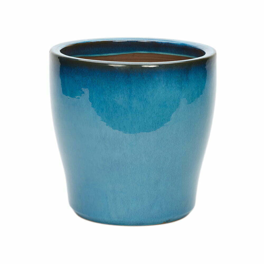 Cascade Tall Ceramic Glazed Planter Turquoise 25cm
