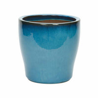 Cascade Tall Ceramic Glazed Planter Turquoise 25cm