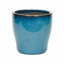 Cascade Tall Ceramic Glazed Planter Turquoise 25cm