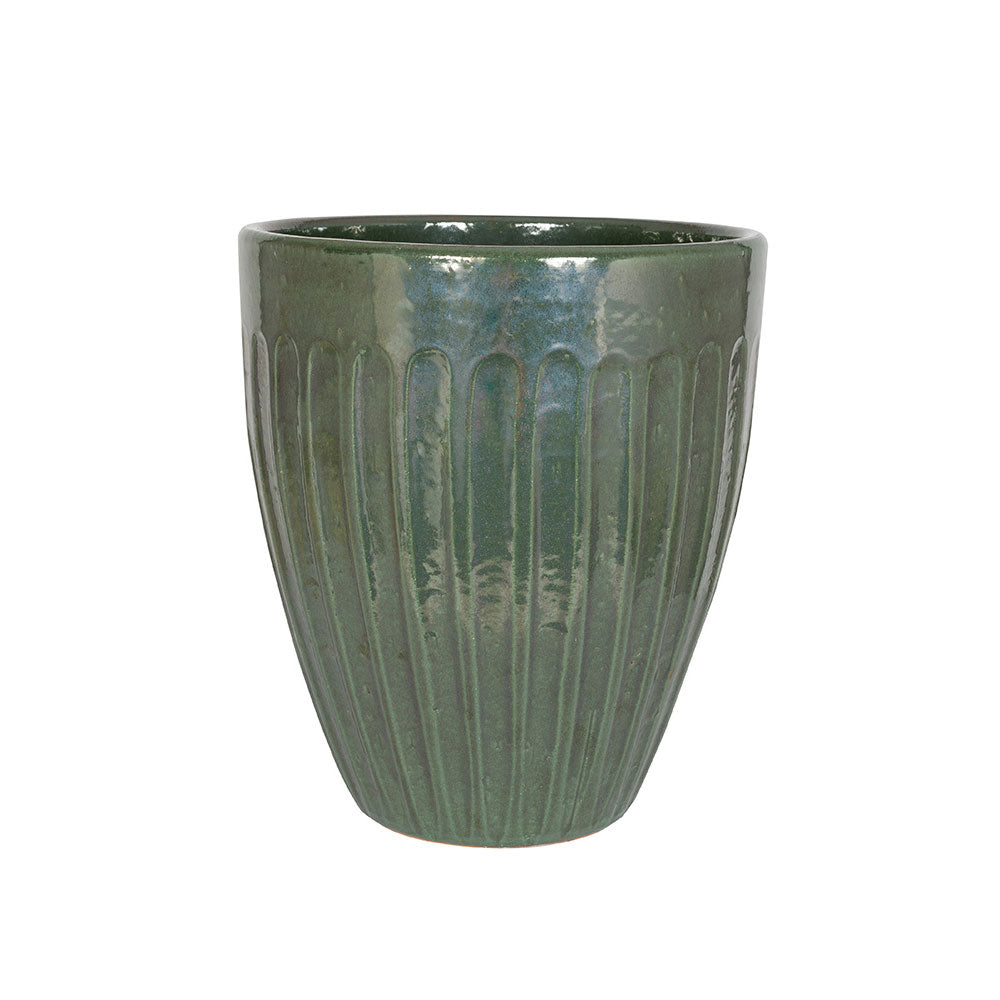 Eden Ceramic Glazed Planter Pot Green 20cm