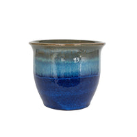 Neptune Ceramic Glazed Planter Bell Pot Ocean Glaze 23cm