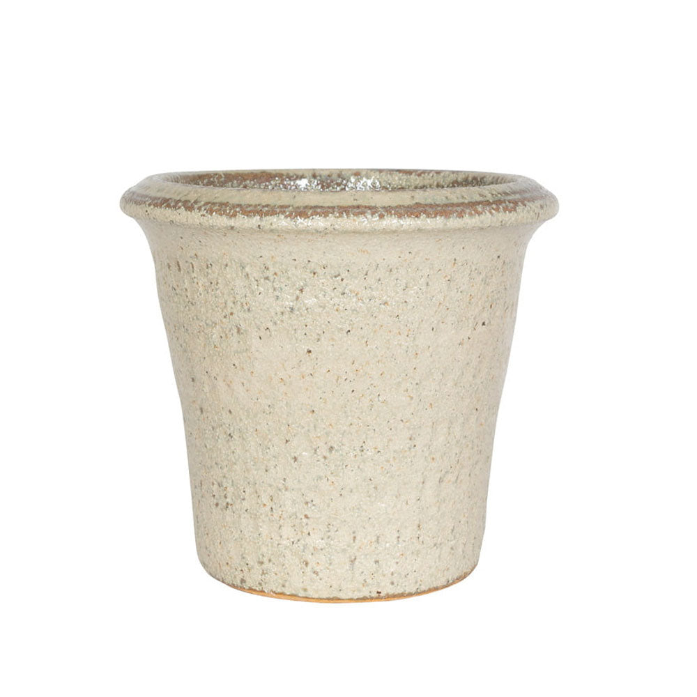 Rustica Ceramic Glazed Cone Pot Off White 22cm