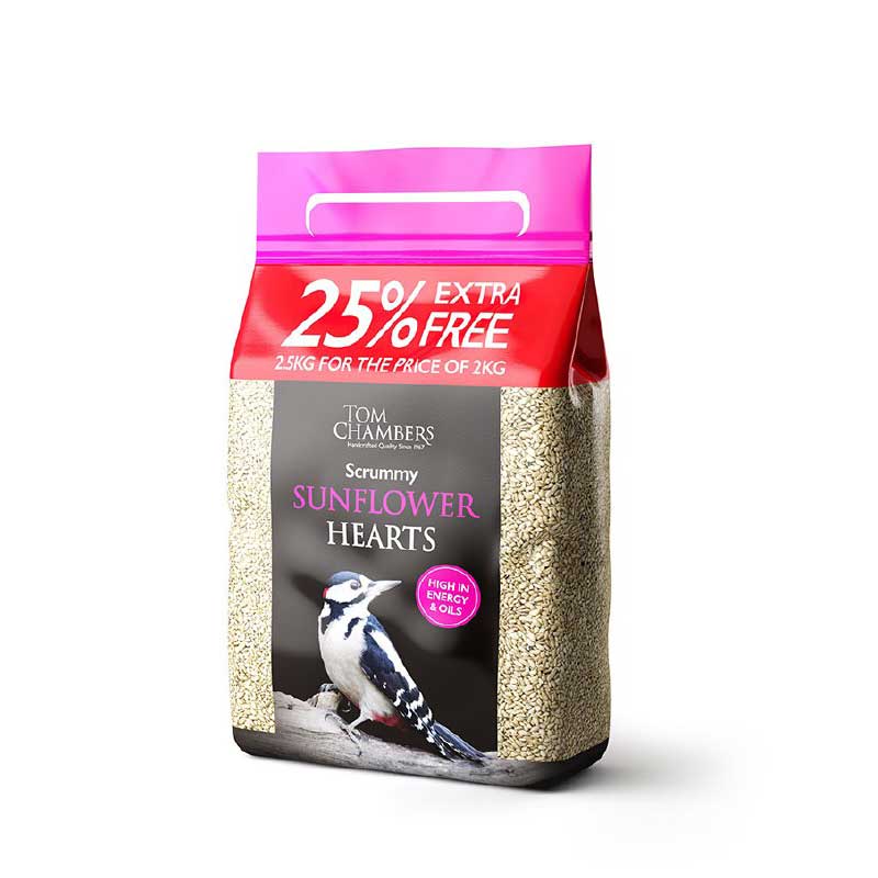 Tom Chambers Scrummy Sunflower Hearts 2.5kg Bag