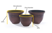Pack of 3 Antique Planters - Brown