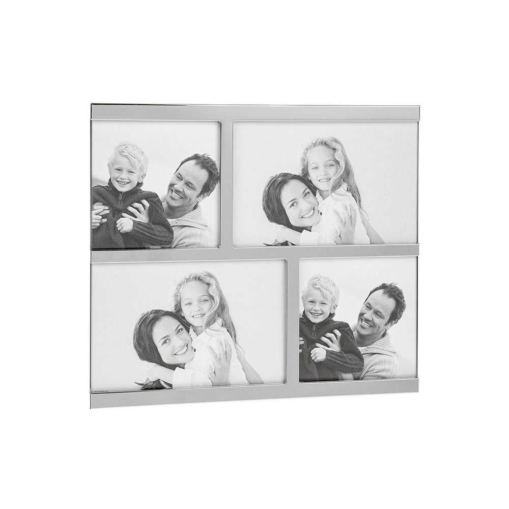 Polished Silver Collage Photo Frame 4 Picture 22.5x25cm