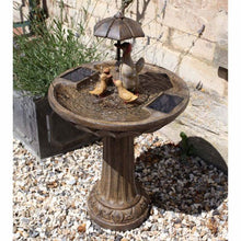 Duck Family Fountain Solar Water Feature