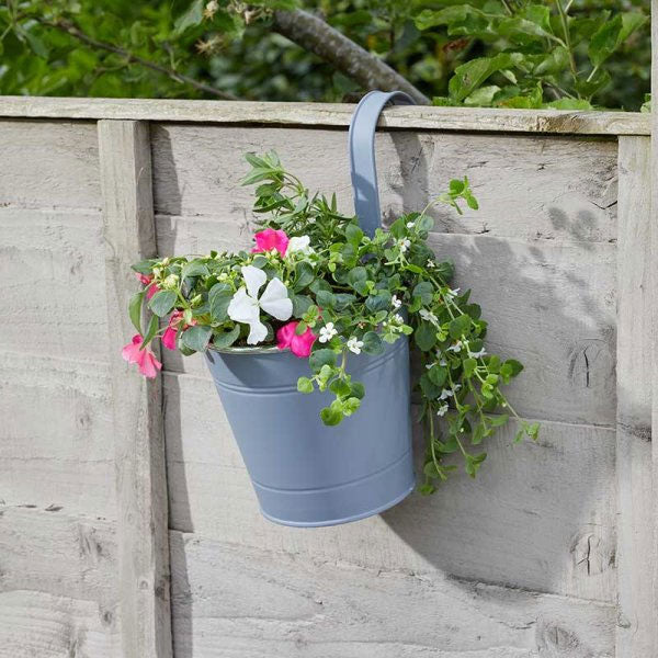 6in Fence & Balcony Hanging Pot Slate 3pk