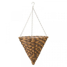 Earth Braid Faux Rattan Cone Hanging Basket 14in