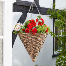 Earth Braid Faux Rattan Cone Hanging Basket 14in