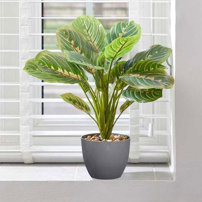 faux prayer plant Artificial Faux Prayer Plant 35cm – Sefton Meadows Garden Centre