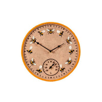 Beez Outdoor Wall Clock and Thermometer 12in