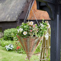 Forester Faux Rattan Hanging Cone Basket 14in
