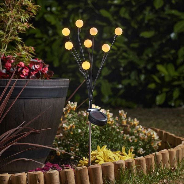 8-Stem GloGlobes Warm White Solar Stake Light