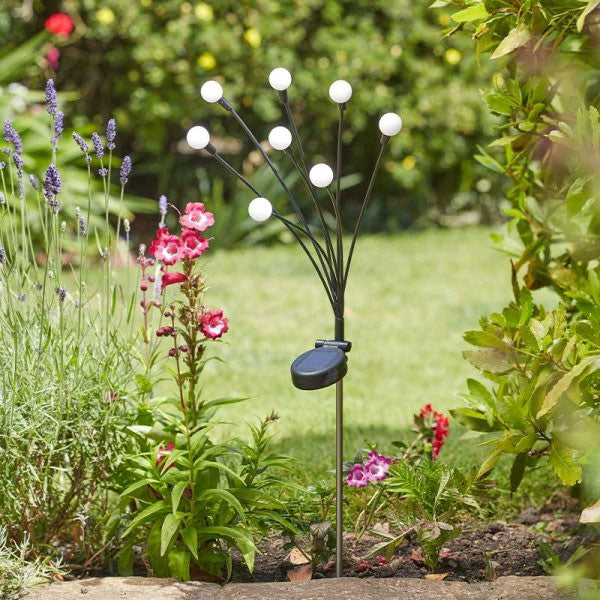 8-Stem GloGlobes Warm White Solar Stake Light
