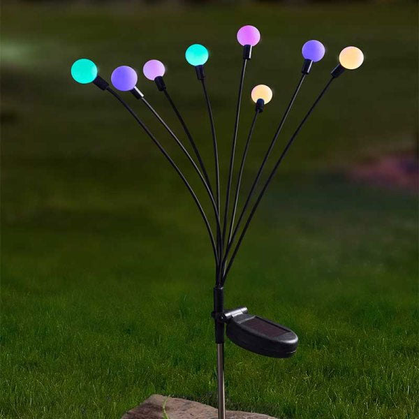 8-Stem GloGlobes Multi Coloured Solar Stake Light