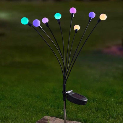 8-Stem GloGlobes Multi Coloured Solar Stake Light