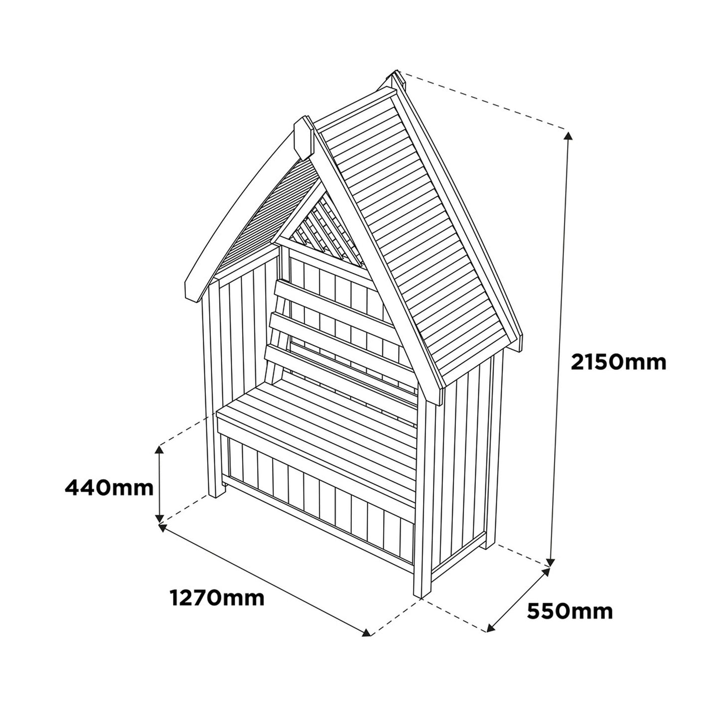Carsington Storage Seat Wooden Arbour