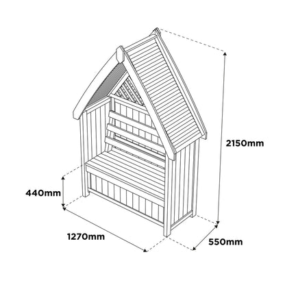 Carsington Storage Seat Wooden Arbour