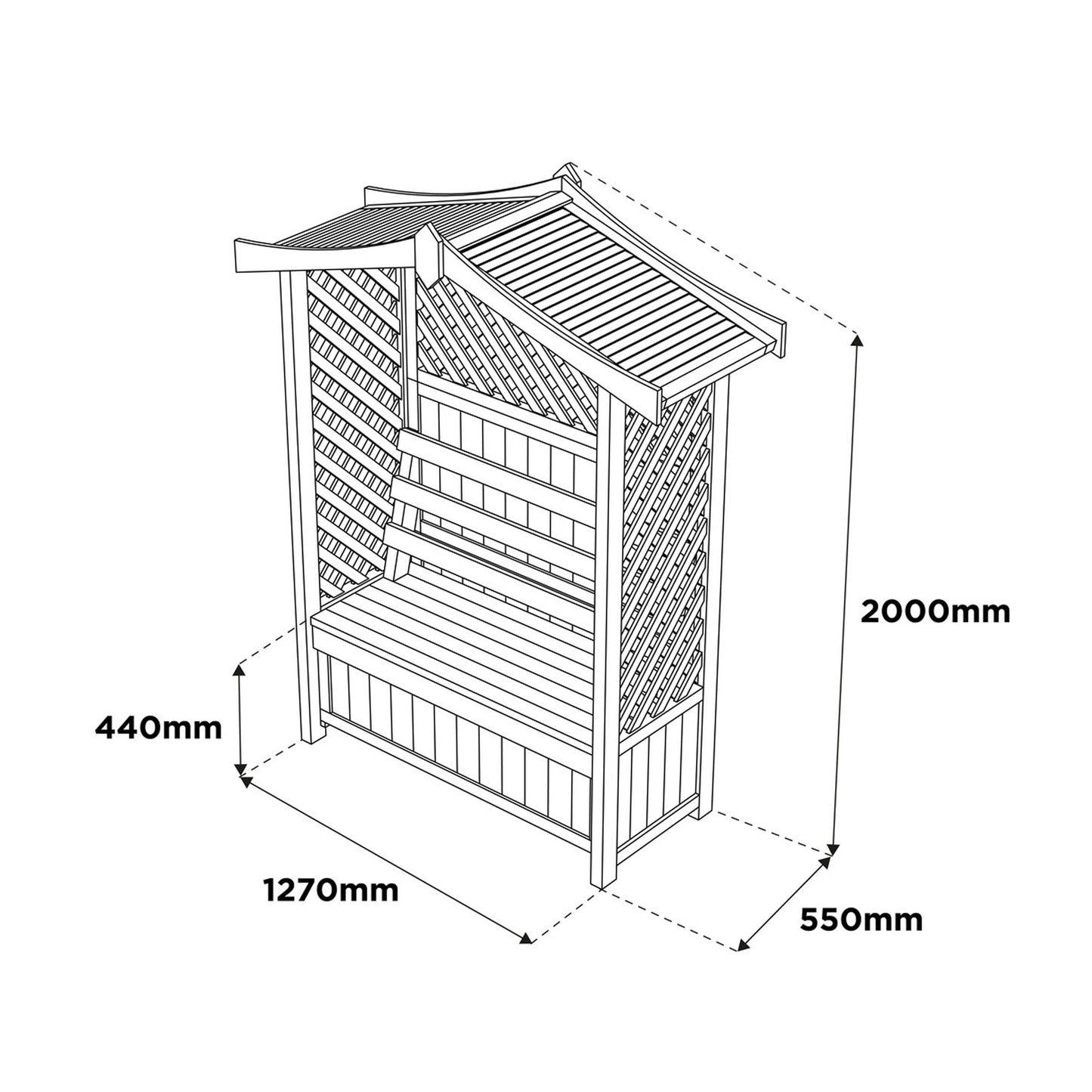 Tansley Seated Storage Wooden Arbour