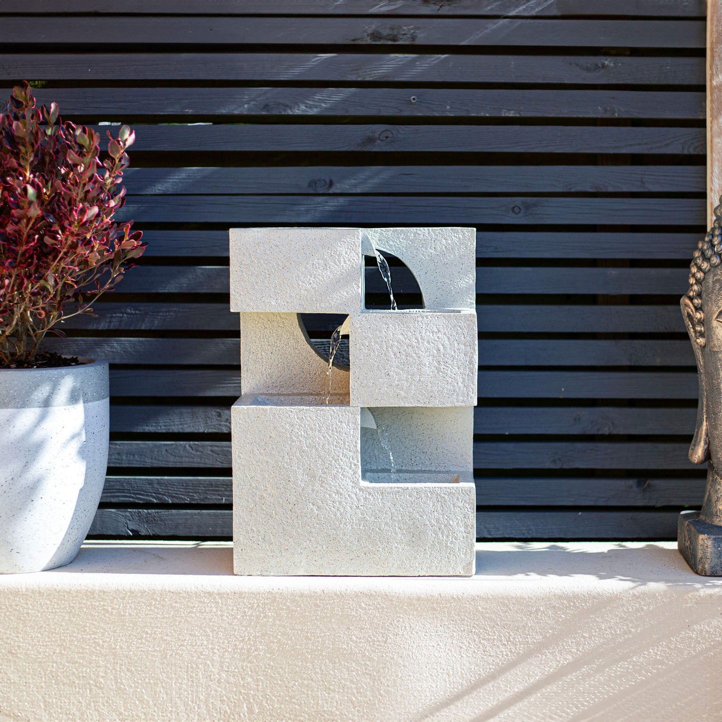 Cube Falls Solar Water Feature