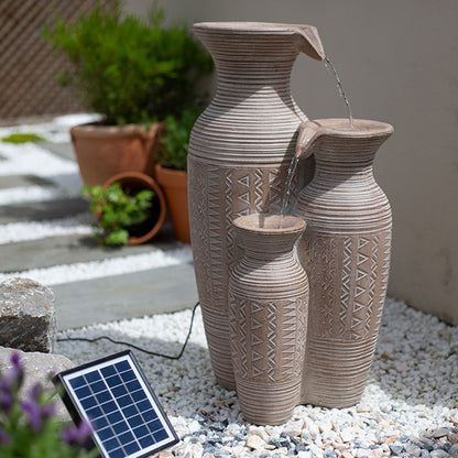 Aztec Vase Solar Water Feature