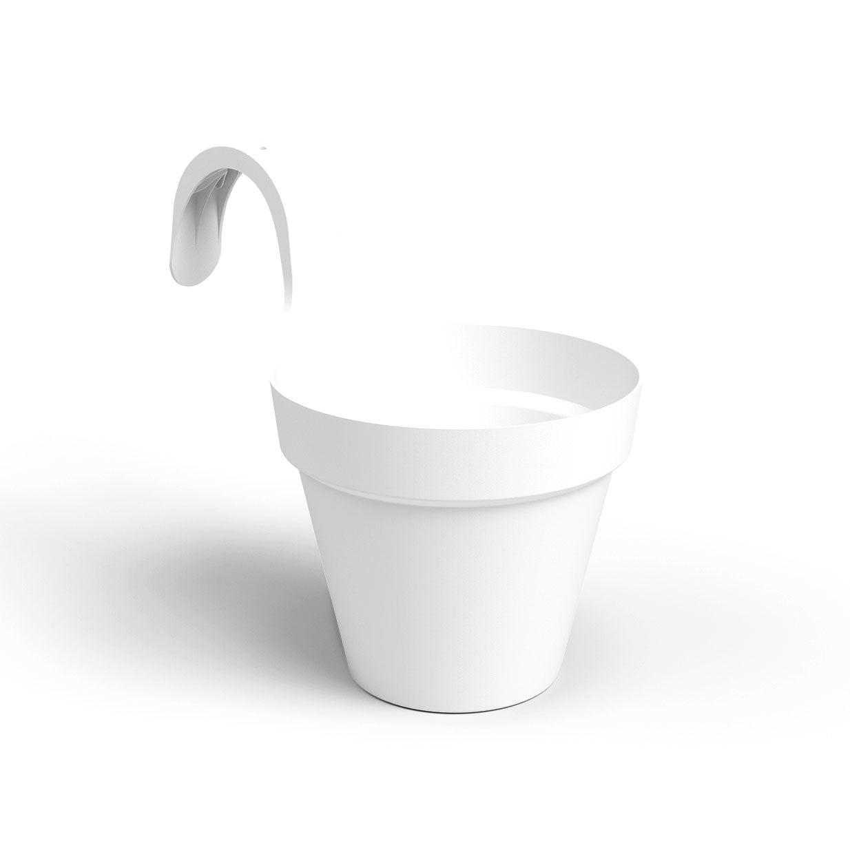 Capri Plastic Balcony Single Pot White 20cm