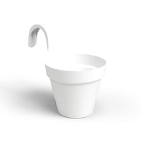 Capri Plastic Balcony Single Pot White 20cm