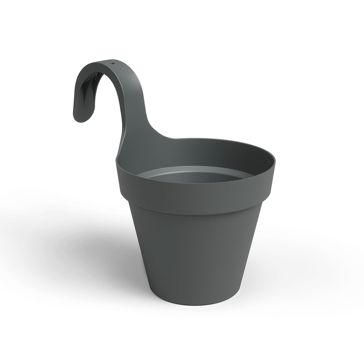 Capri Balcony Plastic Single Pot Anthracite 20cm