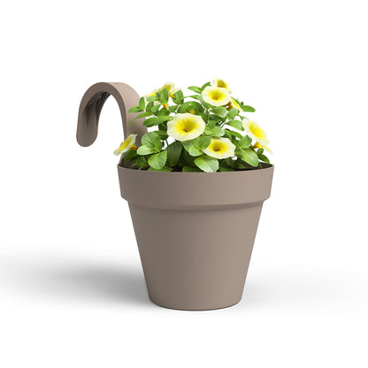 Capri Plastic Balcony Single Pot Taupe 20cm