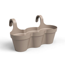 Capri Plastic Balcony Triple Pot Taupe 54cm
